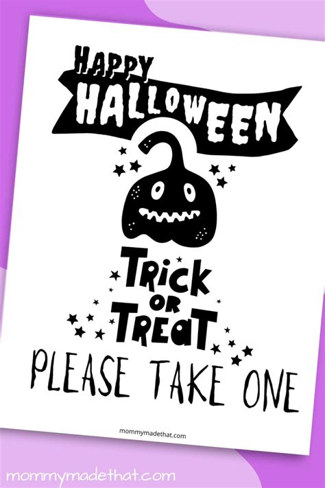 Please Take One Halloween Sign (The Best Free Printables)