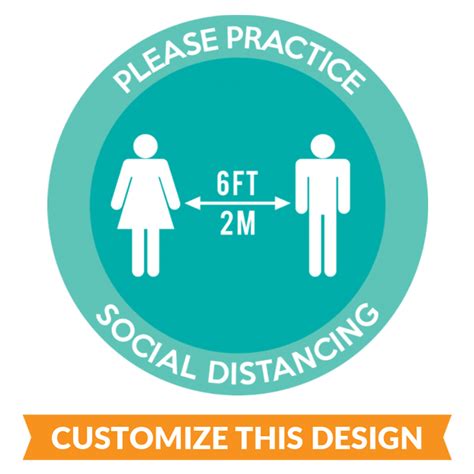 Customize this Social Distancing Floor Sticker to Match Your Brand!