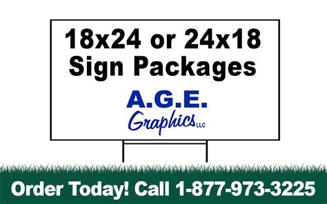 Yard Sign Specials - 18" x 24" or 24" x 18" - A.G.E. Graphics