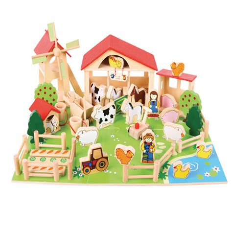 Wooden Toy Farm - Bright Lights Personalised Gifts