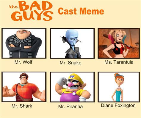 My The Bad Guys Cast Meme by jacobstout on DeviantArt