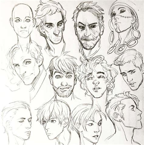 Male face Drawing Reference and ... | Sketches, Art reference, Art drawings