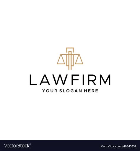 Minimalist design law firm justice logo design Vector Image