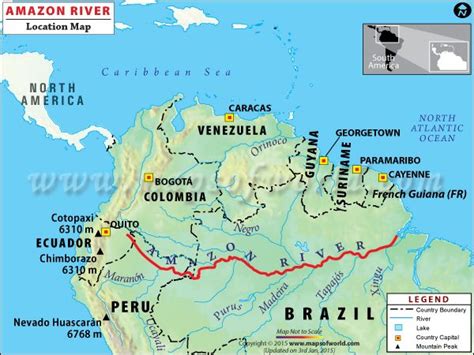 Amazon River Map - Discover the Location of the Second Longest River in the World