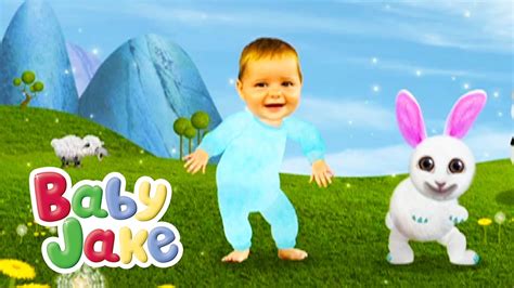 Baby Jake - Plays Chase With Nibbles Rabbit - YouTube