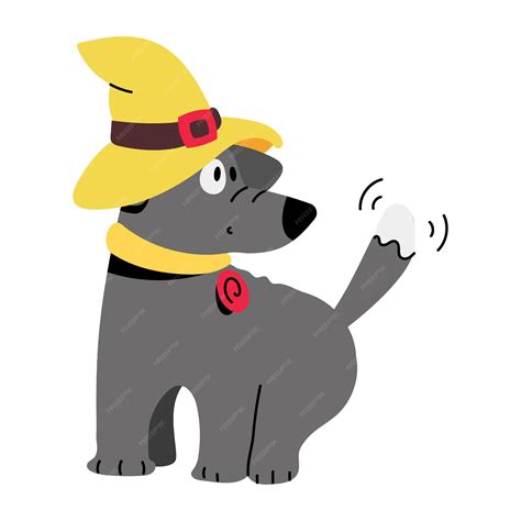 Premium Vector | Grab a flat illustration of witch dog