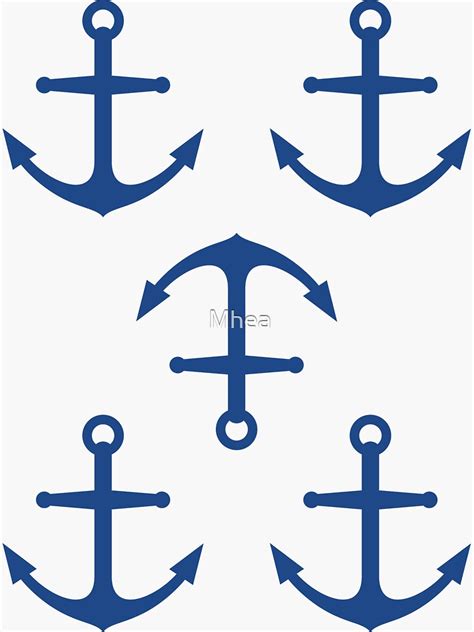 "Blue anchor stickers, set of five" Sticker for Sale by Mhea | Redbubble