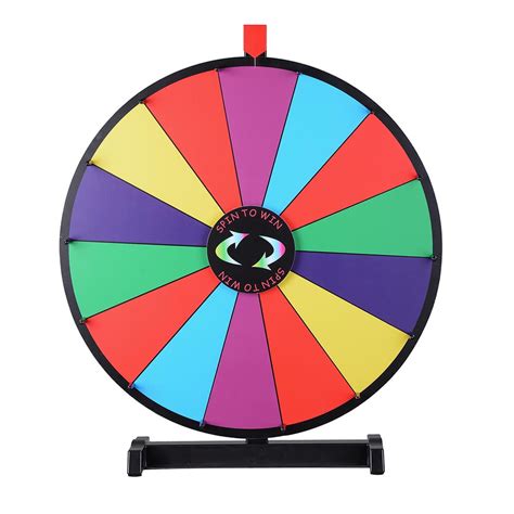 WinSpin® 24" Tabletop Spinning Prize Wheel 14 Slots with Color Dry Erase Trade Show Fortune Spin ...