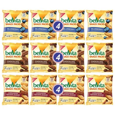 Amazon.com: BelVita Bites Breakfast Biscuits 3 Natural Flavors - Variety Pack - 4 Chocolate ...