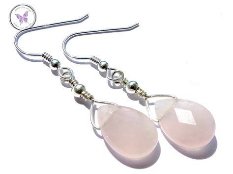 Rose Quartz Faceted Teardrop Earrings