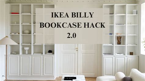 BILLY BOOKCASE IKEA HACK 2.0 | BEAUTIFUL DIY BOOKSHELVES WITH CABINETS - YouTube