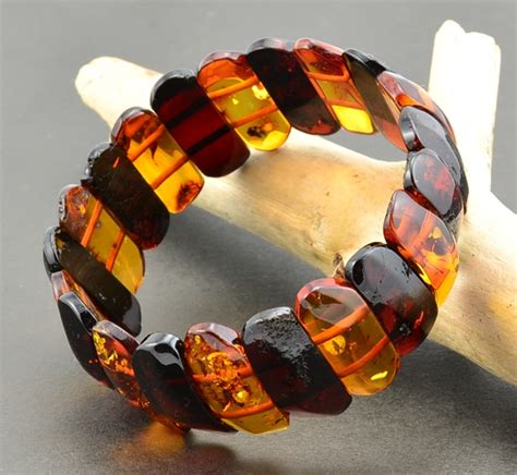 Baltic Amber Bracelets Made of Cognac and Cherry Amber.