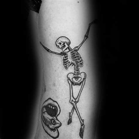 50 Dancing Skeleton Tattoo Ideas For Men - Moving Bone Designs