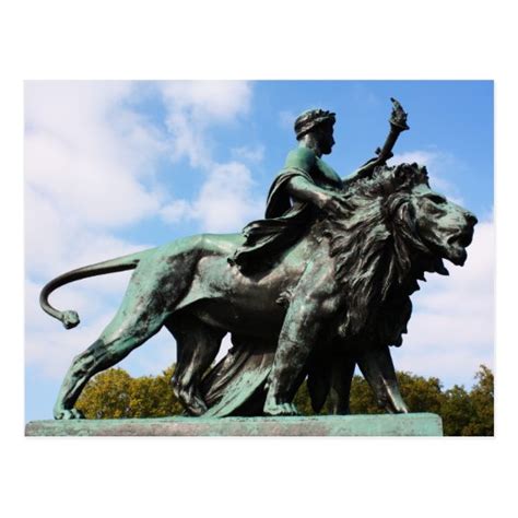 Lion and man statue postcard | Zazzle.com