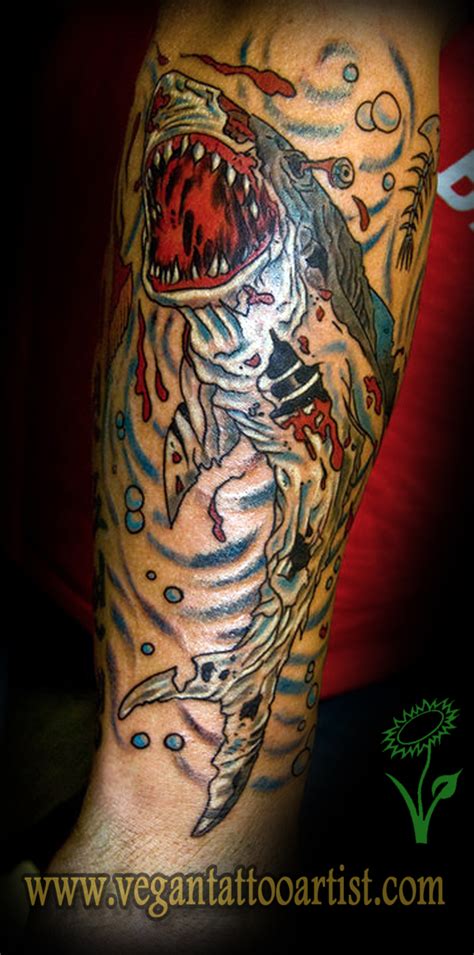 Zombie Shark Color Tattoo by gvtattoos on DeviantArt