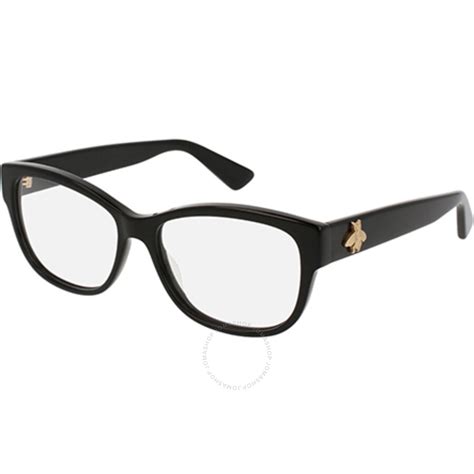 Gucci Ladies Black Rectangular Eyeglass Frames GG0098O00153 ...