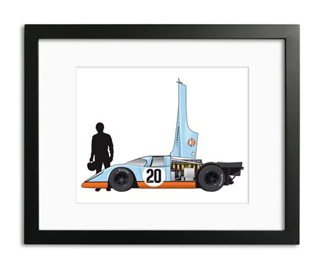 Steve McQueen Porsche 917, Le Mans movie, by Ricardo Santos – Fine Art ...