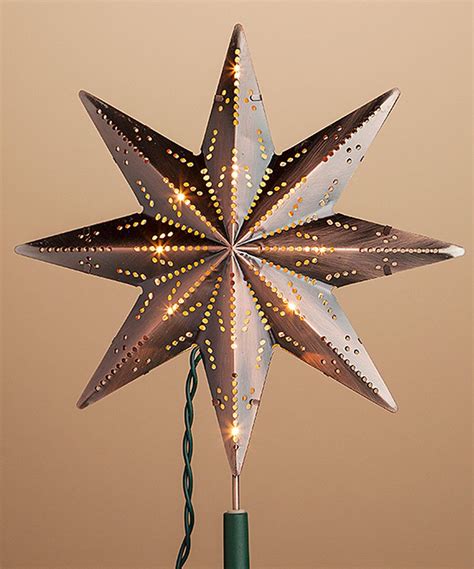 Lighted Copper Eight-Point Star Tree Topper | Star tree topper, Tree ...