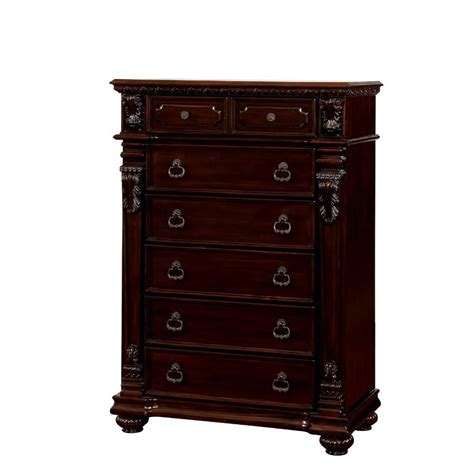 Wooden Chest With 7 Drawers , Dark Cherry Brown - Walmart.com