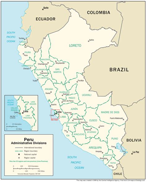 Peru Map and Satellite Image