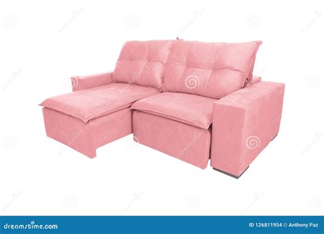 Modern Color Suede Couch Sofa Isolated on White Stock Photo - Image of luxury, color: 126811954