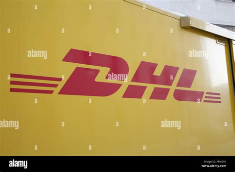 dhl brand on van Stock Photo - Alamy