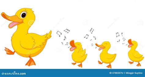 Happy Duck family cartoon stock vector. Illustration of story - 47883076