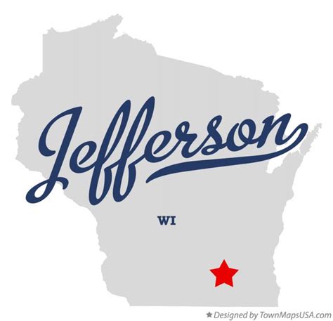 Map of Jefferson, Jefferson County, WI, Wisconsin