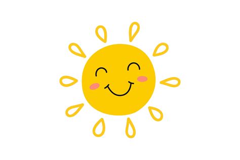 Sunshine Emodji. Cartoon Sun Face Flat I Graphic by pch.vector ...