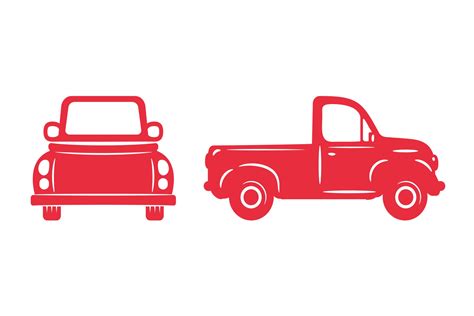 Red pickup truck silhouette set 2132088 Vector Art at Vecteezy