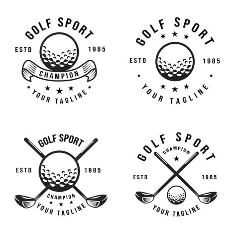 Premium Vector | Golf club emblem vintage set professional golf ball logo template design golf ...