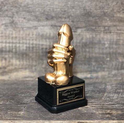 Funny Golf Trophy WANKER Award Most Strokes Award Golden Penis - Etsy