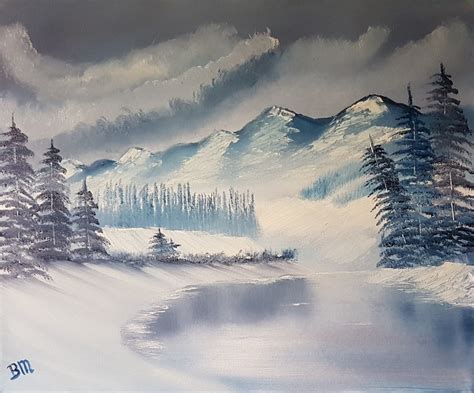 Snowy-Landscape, Painting by Bettie Melieste | Artmajeur