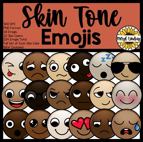 Skin Color Diverse Emoji Clip Art | Skin color, Clip art, Emoji