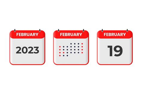 February 19 calendar design icon. 2023 calendar schedule, appointment ...