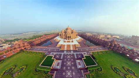 🔥 Download Wallpaper India Akshardham Temple Beautiful Top Panorama by ...