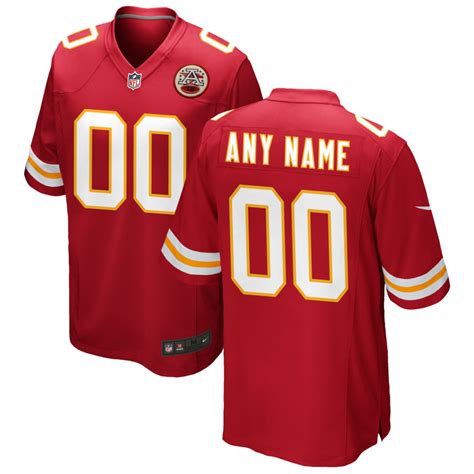 Kansas City Chiefs Red Custom Game Jersey - jerseys2021