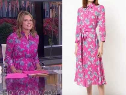 The Today Show: September 2020 Savannah Guthrie's Pink and Blue Floral Shirt Dress | Shop Your TV