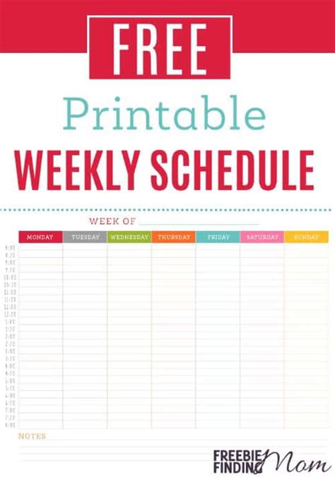 FREE Printable Weekly Schedule