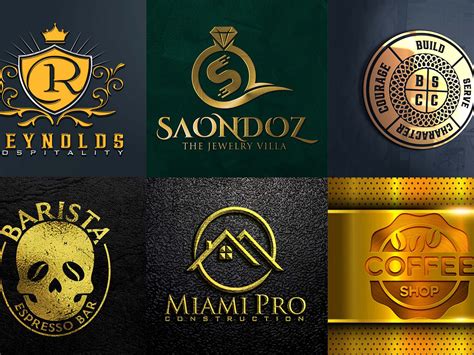 Golden Logo Design by LogoMyface on Dribbble