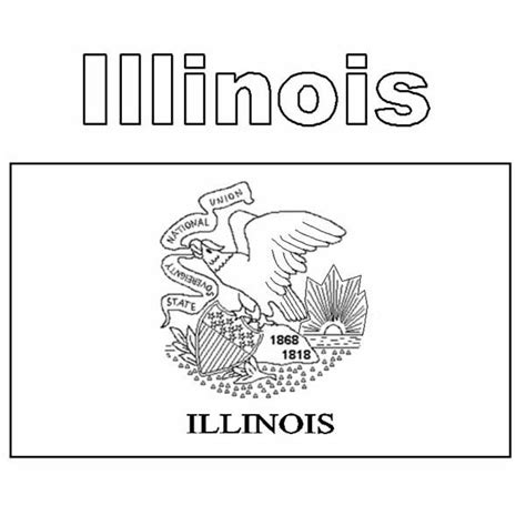 Illinois State Flag Coloring Page | Color Luna