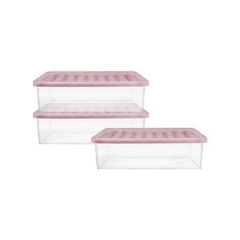 32L Pink Plastic Storage Boxes - Pack of 3 | Home | George at ASDA