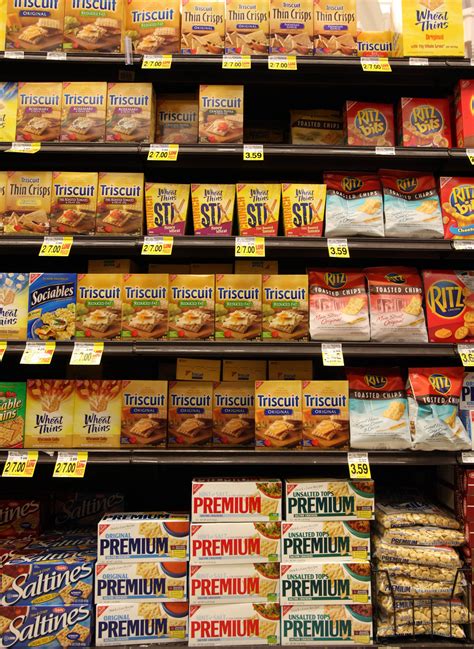 Shelves of Nabisco brand products, all part of the Kraft Foods family ...