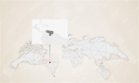 Premium Vector | Map of venezuela with neighbor countries pinned on ...