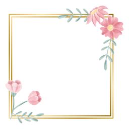 Floral Watercolor Frame Square PNG & SVG Design For T-Shirts