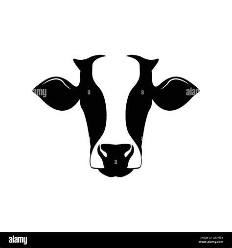 Head of a cow, Vector illustration of a cow black and white Stock Vector Image & Art - Alamy