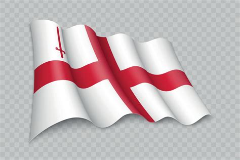 3D Realistic waving Flag of City of London is a county of England ...