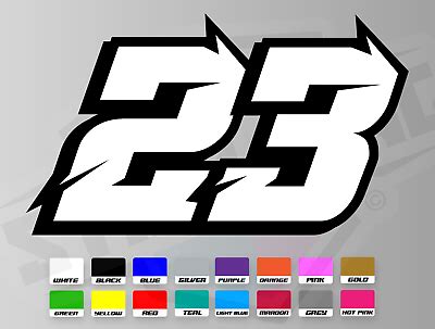 3 X Custom Racing Numbers - Vinyl Stickers / Decals Laminated - Race Motorbike | eBay