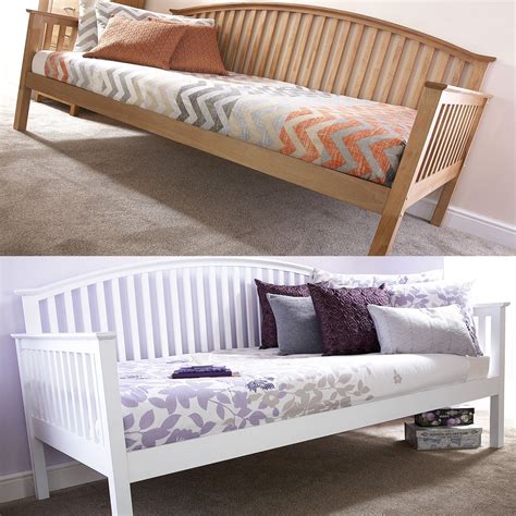 MADRID WOODEN 3FT SINGLE DAY BED FRAME & TRUNDLE GUEST BEDSTEAD OAK ...