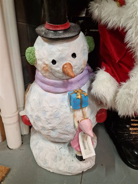 Large Resin Snowman Statue - On The Square Emporium